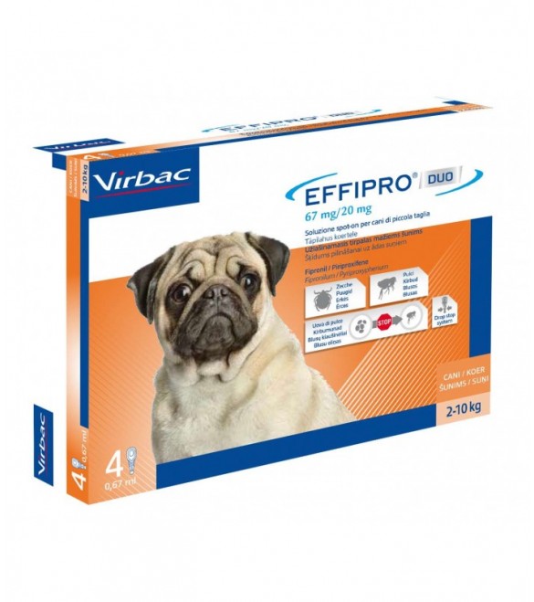 Effipro Duo Cane Small 2-10 kg 4 Pipette SEC01058 Effipro Duo Cane Small 2-10 kg 4 Pipette SEC01058