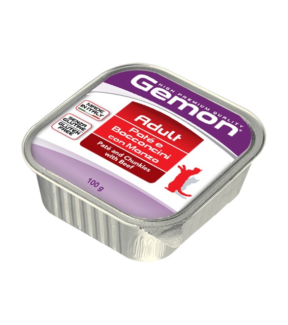 Gemon Cat Paté e Bocconcini con Manzo 100 g. SEC01096 Gemon Cat Paté e Bocconcini con Manzo 100 g. SEC01096