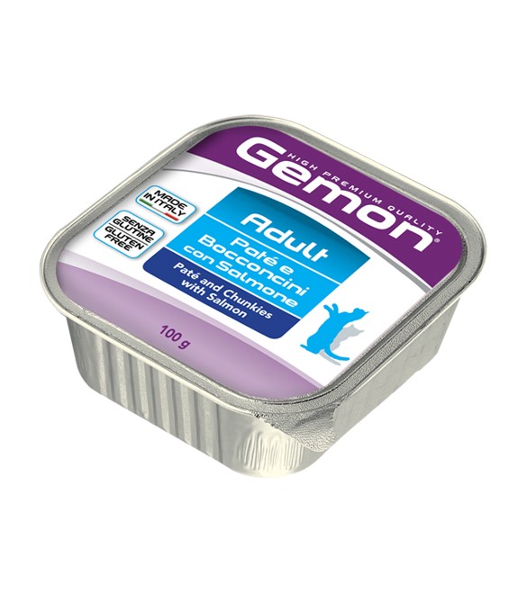 Gemon Cat Paté e Bocconcini con Salmone 100 g. SEC01097 Gemon Cat Paté e Bocconcini con Salmone 100 g. SEC01097