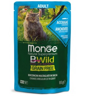 Monge BWild Cat Adult Bocconcini con Acciughe e Ortaggi 85 g. SEC01281