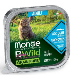 Monge BWild Cat Adult Patè con Acciughe e Ortaggi 100 g. SEC01287