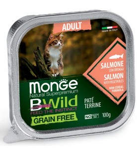 Monge BWild Cat Adult Patè con Salmone e Ortaggi 100 g. SEC01290