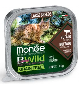 Monge BWild Cat Large Breeds Patè con Bufalo e Ortaggi 100 g. SEC01289