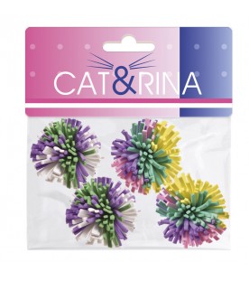 Cat & Rina 4 Palline Riccio Ø 4,5 cm SEC01513