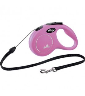 Guinzaglio Flexi New Classic Cord Small Rosa 5 Metri max. 12 kg SEC01498