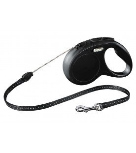 Guinzaglio Flexi New Classic Cord Extra Small Nero 3 Metri max. 8 kg SEC01505