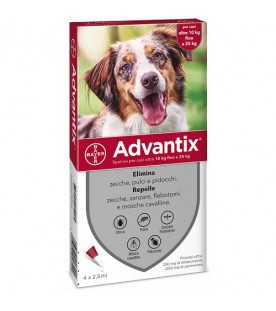 Advantix 3 Spot-On per Cani Oltre 10 kg fino a 25 kg 4 Pipette SEC00080
