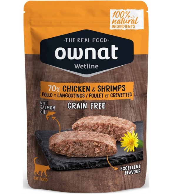 Ownat Wet Line Cat Chicken & Shrimps 85 g. SEC00576 Ownat Wet Line Cat Chicken & Shrimps 85 g. SEC00576