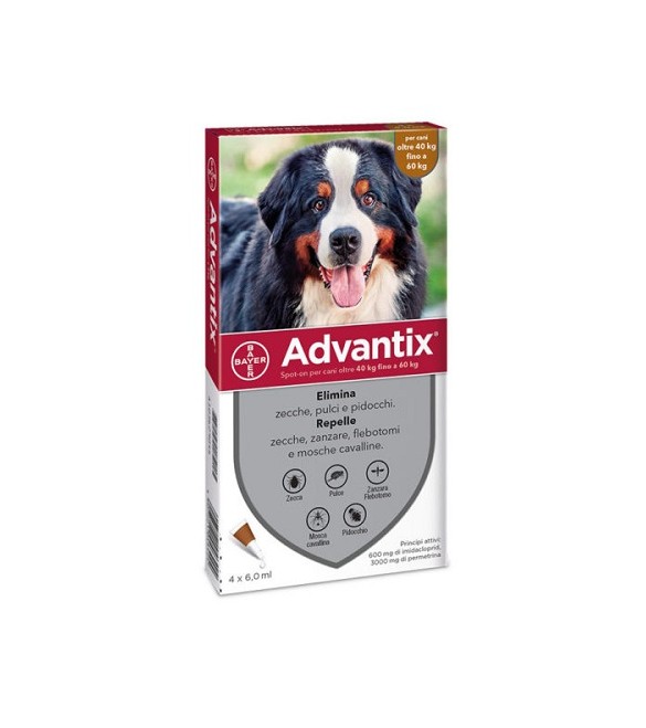 Advantix 5 Spot-On per Cani Oltre 40 kg fino a 60 kg 4 Pipette SEC00081 Advantix 5 Spot-On per Cani Oltre 40 kg fino a 60 kg 4 Pipette SEC00081