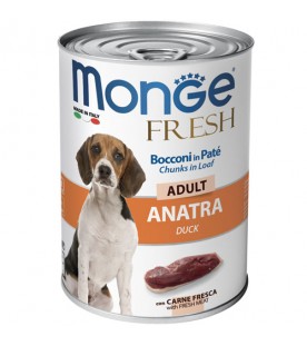 Monge Fresh Dog Bocconi in Paté Anatra 400 g. SEC00952