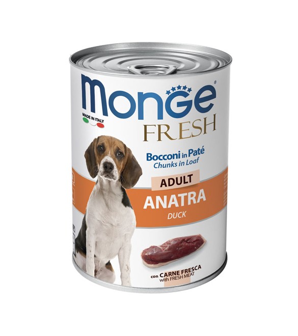 Monge Fresh Dog Bocconi in Paté Anatra 400 g. SEC00952 Monge Fresh Dog Bocconi in Paté Anatra 400 g. SEC00952
