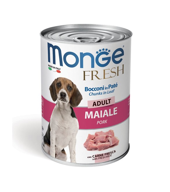 Monge Fresh Dog Bocconi in Paté Maiale 400 g. SEC00949 Monge Fresh Dog Bocconi in Paté Maiale 400 g. SEC00949