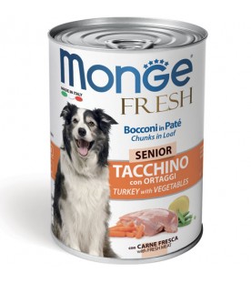 Monge Fresh Dog Bocconi in Paté Tacchino con Ortaggi 400 g. SEC00951