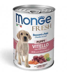 Monge Fresh Dog Bocconi in Paté Vitello con Ortaggi – Puppy 400 g. SEC00947